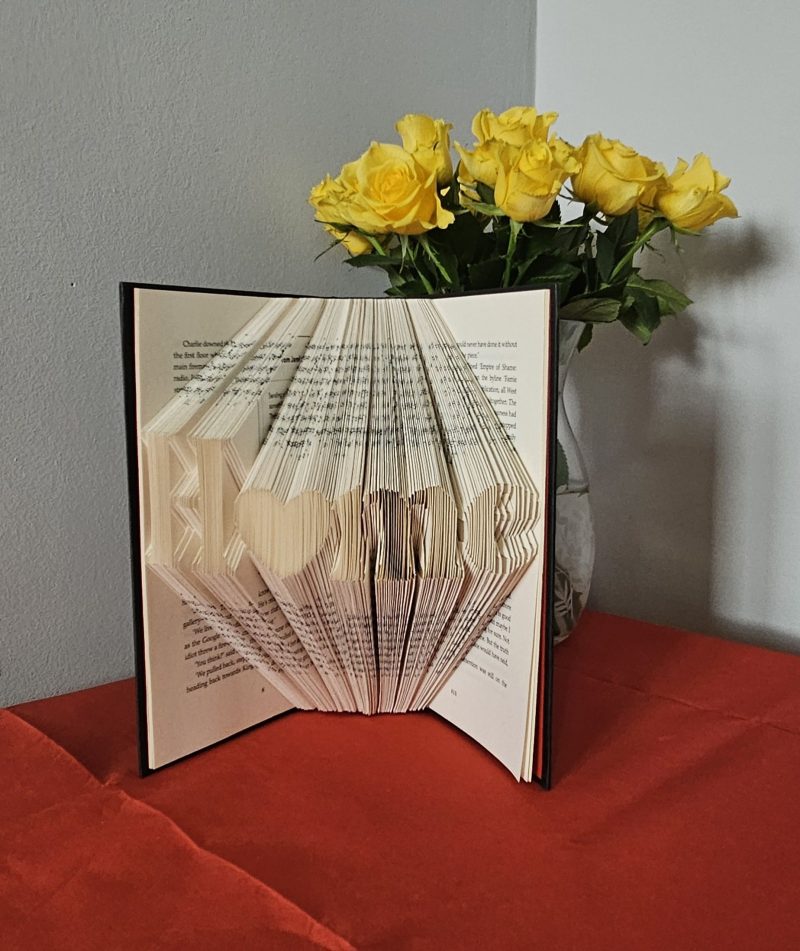 Folded Book Art. Home gift. Recycled Book Gift.