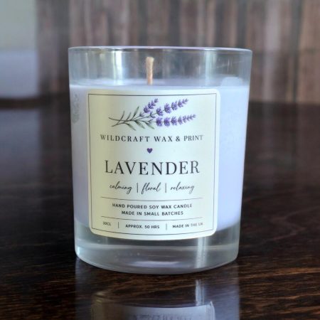 Handmade Lavender Soy Wax Candle 30cl | Relaxing Floral Home Fragrance Gift