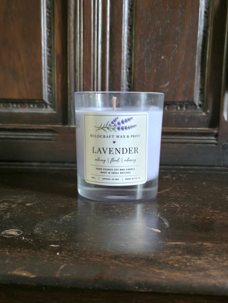 Handmade Lavender Soy Wax Candle 30cl | Relaxing Floral Home Fragrance Gift