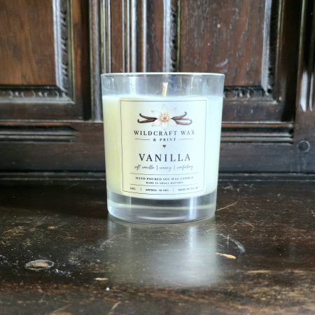 Vanilla Soy Wax Candle 30cl | Handmade Scented Candle | WildCraft Wax & Print