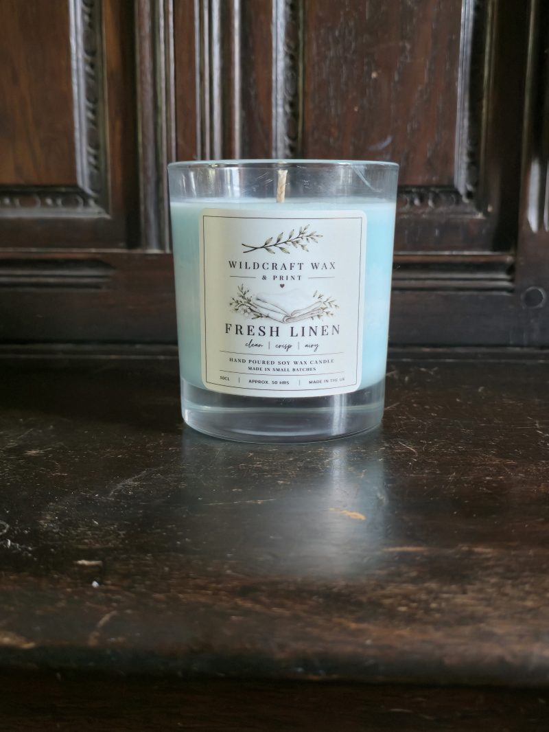 Fresh Linen Handmade Fresh Linen Soy Wax Candle 30cl | Clean Fresh Home Fragrance Gift