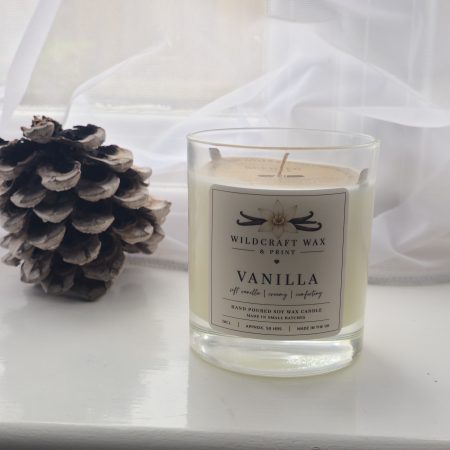 Vanilla Soy Wax Candle 30cl | Handmade Scented Candle | WildCraft Wax & Print