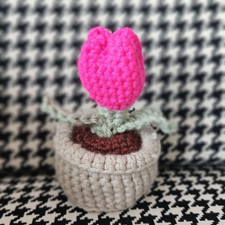 Handmade tulip in pot