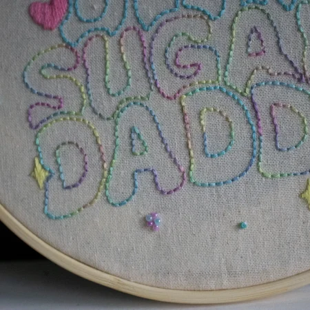 Quirky Embroidery Wall Art | Hand Stitched Doodle Quote | Home Decor