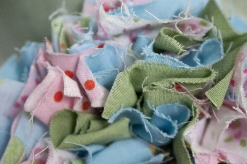 Handmade Blue, Green & Pink Fabric Flower Brooch | Bag Charm | Unique Badge