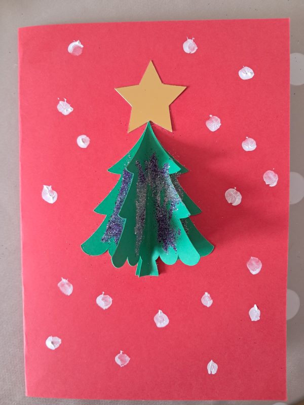 Christmas tree and fingerprint Craft