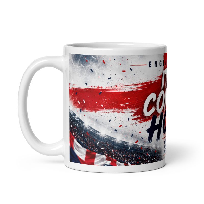England 2026 Football Mug Ceramic 11oz White Patriotic Supporter Cup