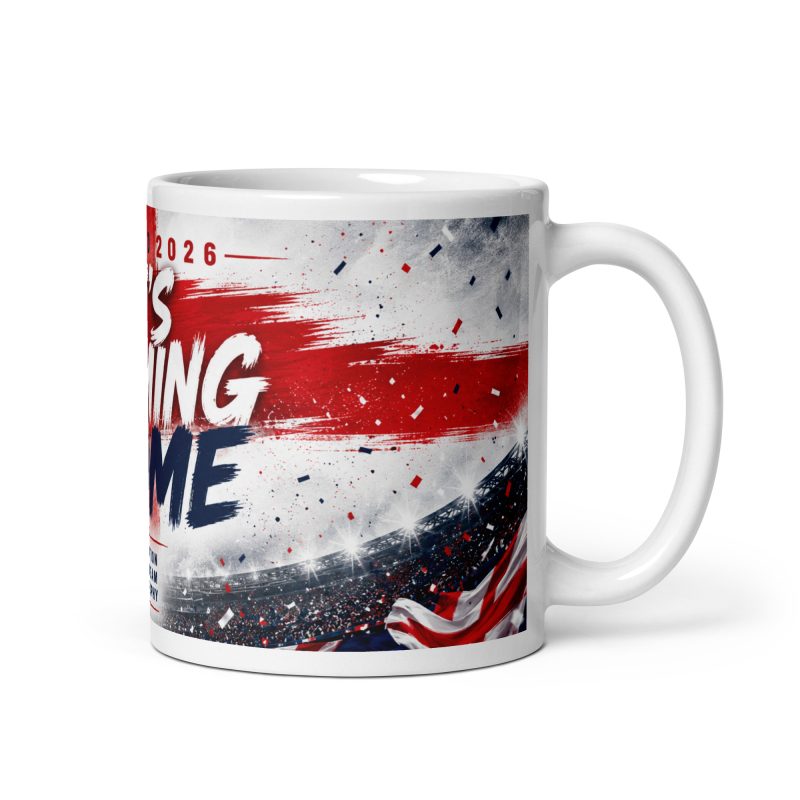 England 2026 Football Mug Ceramic 11oz White Patriotic Supporter Cup
