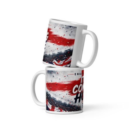 England 2026 Football Mug Ceramic 11oz White Patriotic Supporter Cup