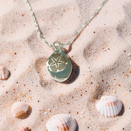 Ocean Drift Sea Glass & Sand Dollar Necklace