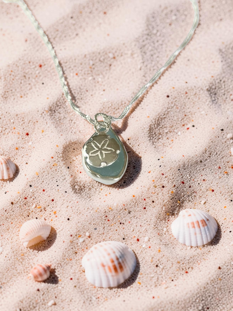 Ocean Drift Sea Glass & Sand Dollar Necklace