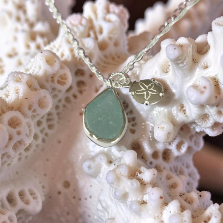 Ocean Drift Sea Glass & Sand Dollar Necklace