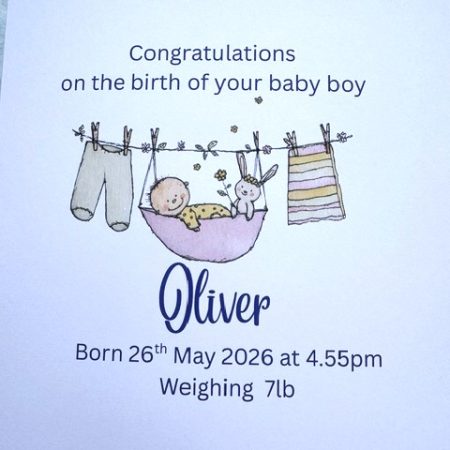 Personalised Baby boy birth card