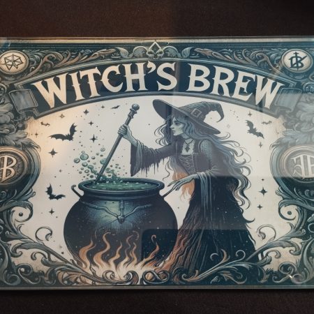 Witch Glass Placemat & Chopping Board — Witch's Brew Halloween Kitchen Decor