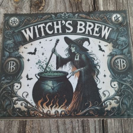 Witch Glass Placemat & Chopping Board — Witch's Brew Halloween Kitchen Decor