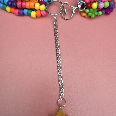 Maximalist rainbow beaded multi layer necklace