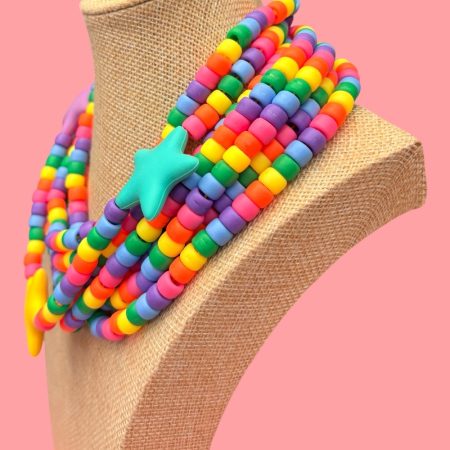 dopamine maximalist brightly coloured beaded necklace