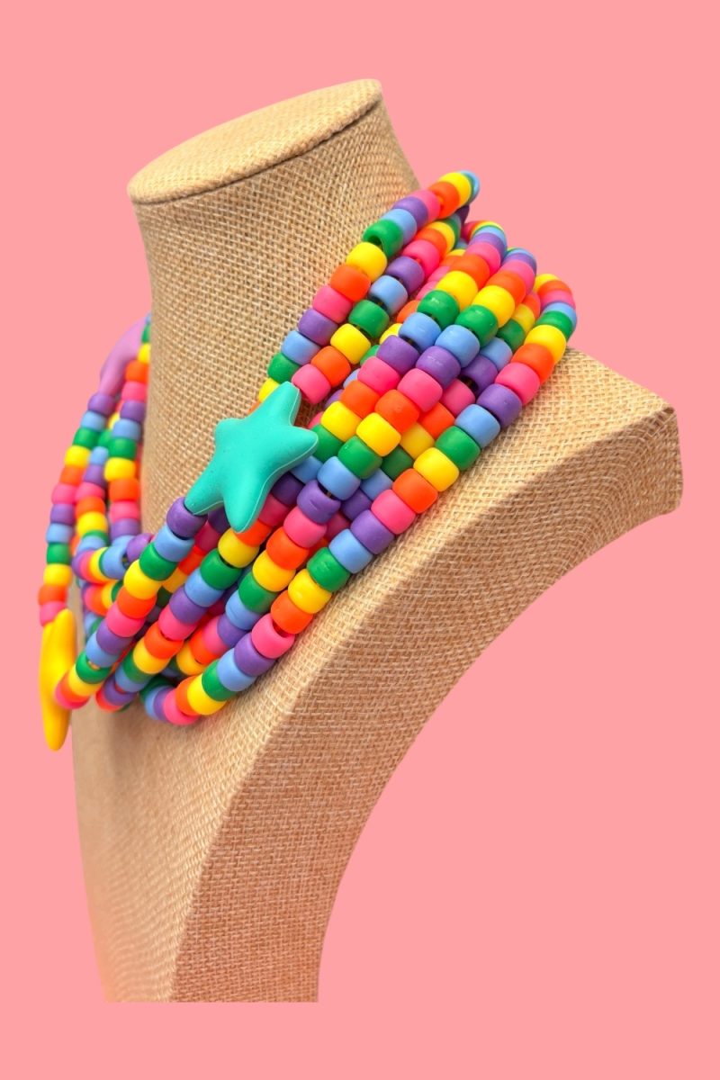 dopamine maximalist brightly coloured beaded necklace