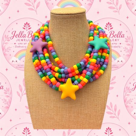 dopamine maximalist brightly coloured beaded necklace