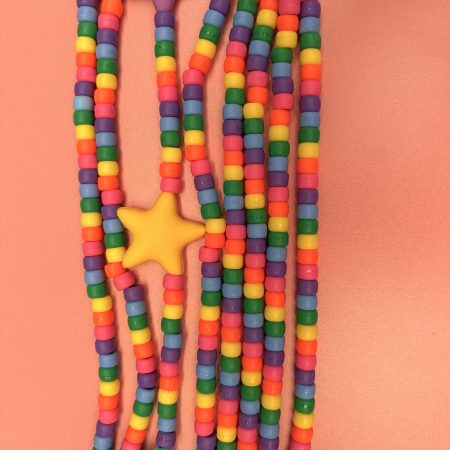 dopamine maximalist brightly coloured beaded necklace