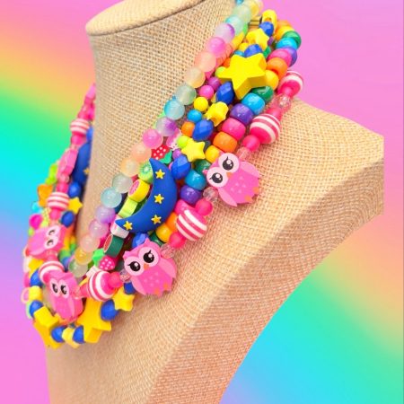 dopamine kidcore multi layer beaded necklace