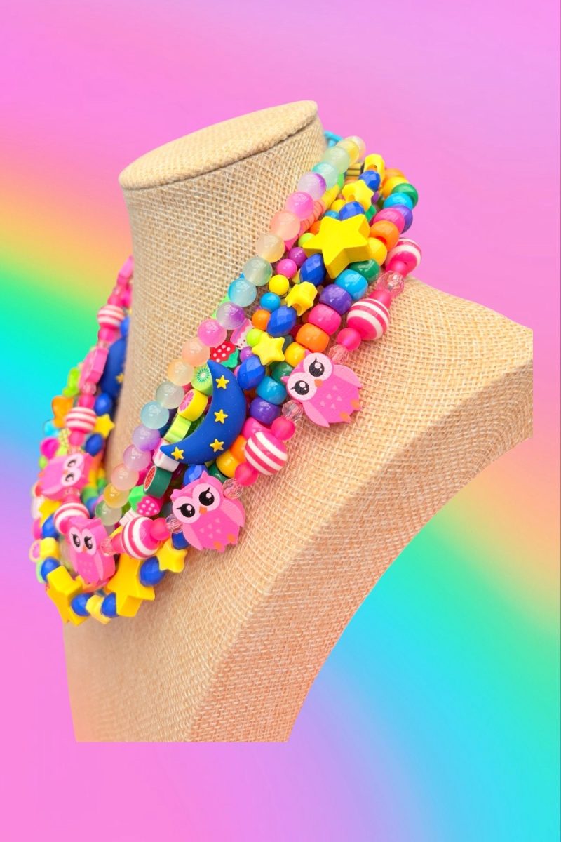 dopamine kidcore multi layer beaded necklace