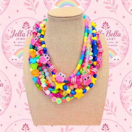 dopamine kidcore multi layer beaded necklace
