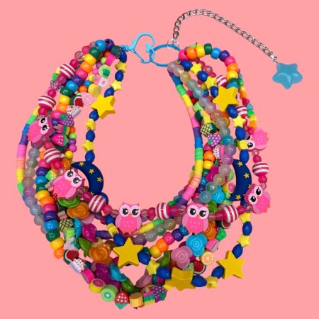 dopamine kidcore multi layer beaded necklace