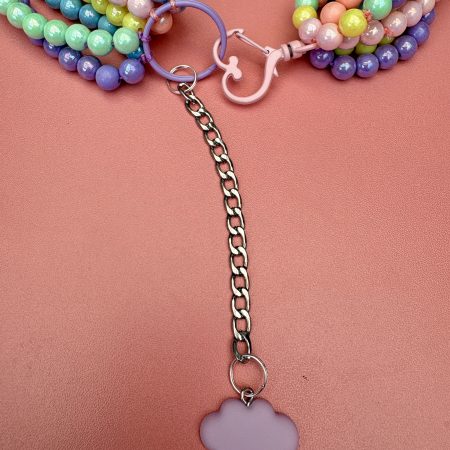 Pastel iridescent beaded multi layer dopamine necklace