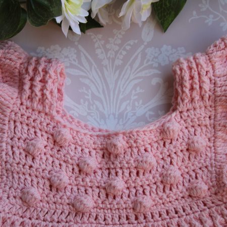 Top View of Crochet Cotton Summer Dress featuring a bobble design