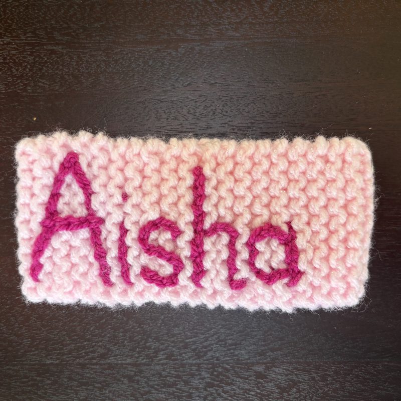 Hand Knitted Personalised Baby Headband Ear Warmer 0-9 Months