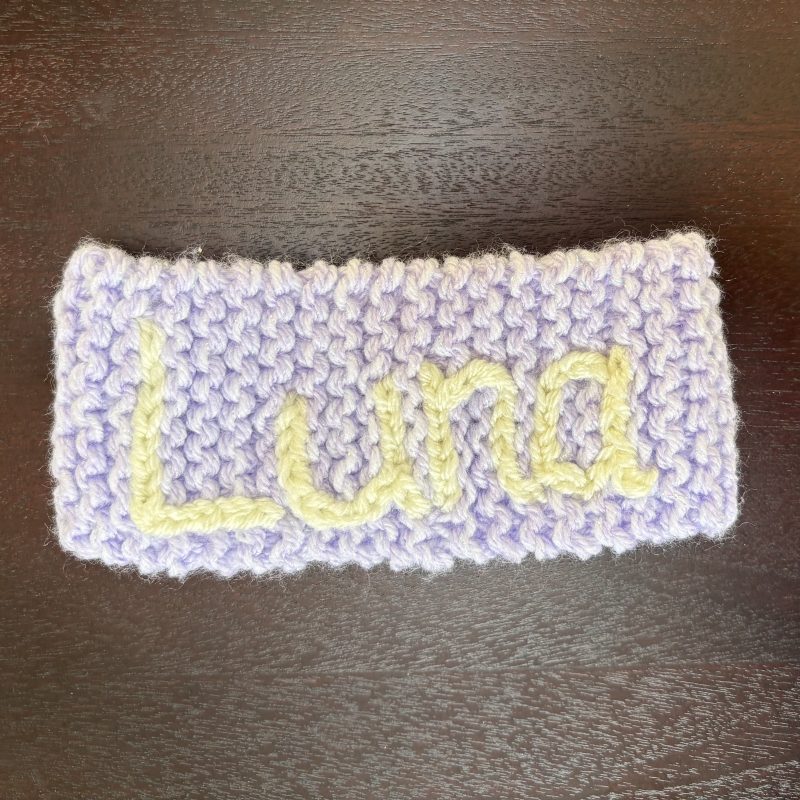 Hand Knitted Personalised Baby Headband Ear Warmer 0-9 Months