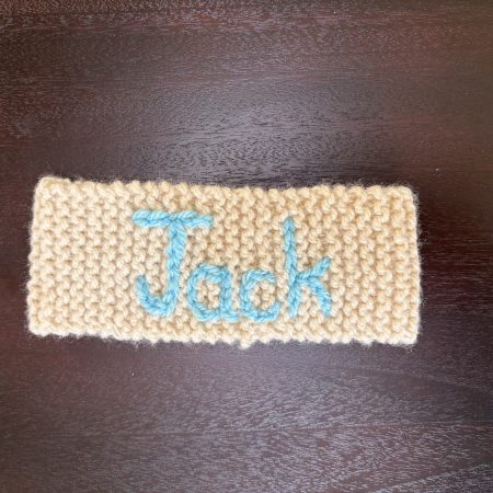 Hand Knitted Personalised Baby Headband Ear Warmer 0-9 Months