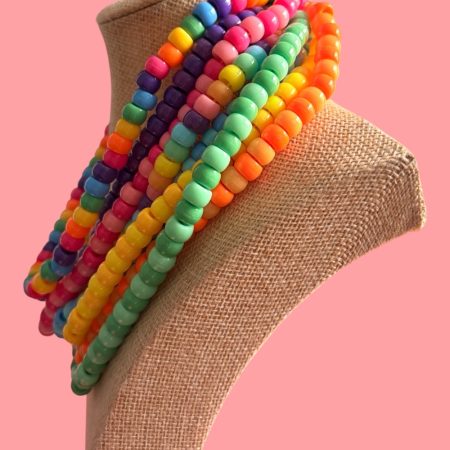 Brightly coloured candy beaded maximalist dopamine necklace