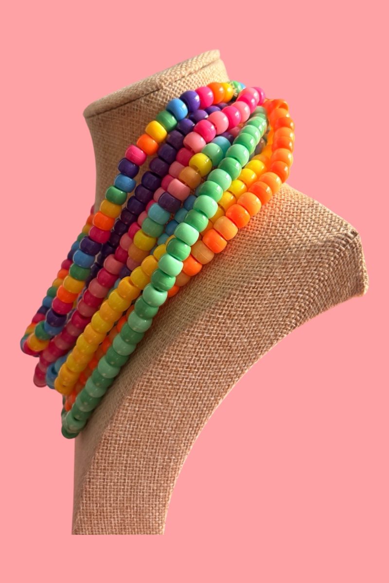 Brightly coloured candy beaded maximalist dopamine necklace