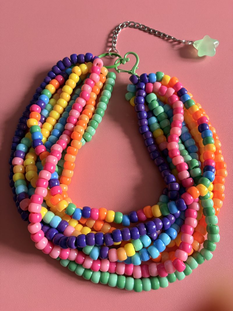 Brightly coloured candy beaded maximalist dopamine necklace