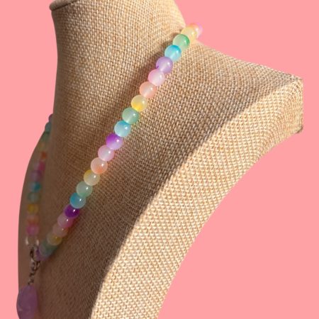 Pastel ombre glass beaded star charm necklace