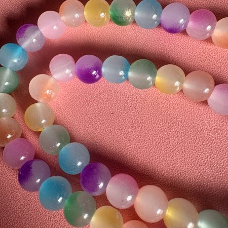 Pastel ombre glass beaded star charm necklace