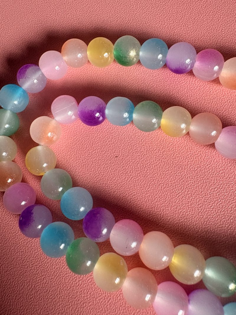 Pastel ombre glass beaded star charm necklace