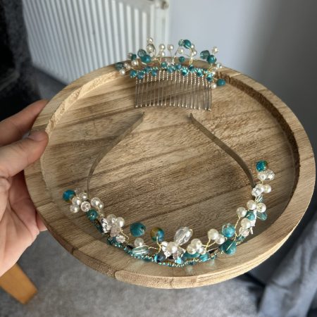 Handmade tiara and hair comb set