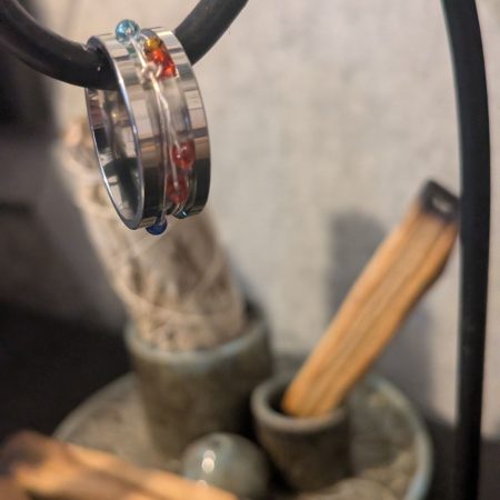 Handmade Seed Bead Anxiety Spinner Ring | Stainless Steel