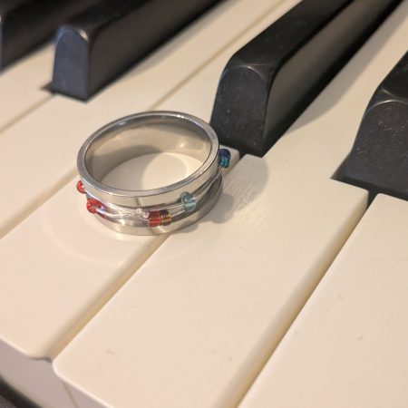 Handmade Seed Bead Anxiety Spinner Ring | Stainless Steel