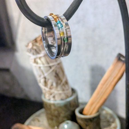Handmade Seed Bead Anxiety Spinner Ring | Stainless Steel
