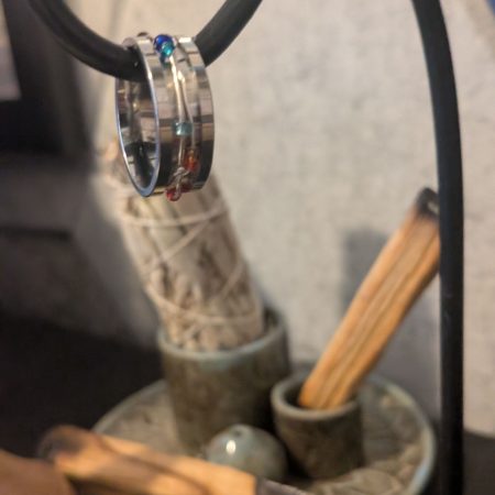 Handmade Seed Bead Anxiety Spinner Ring | Stainless Steel