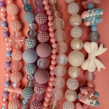 Pastel kawaii maximalist multi layer bow detail necklace