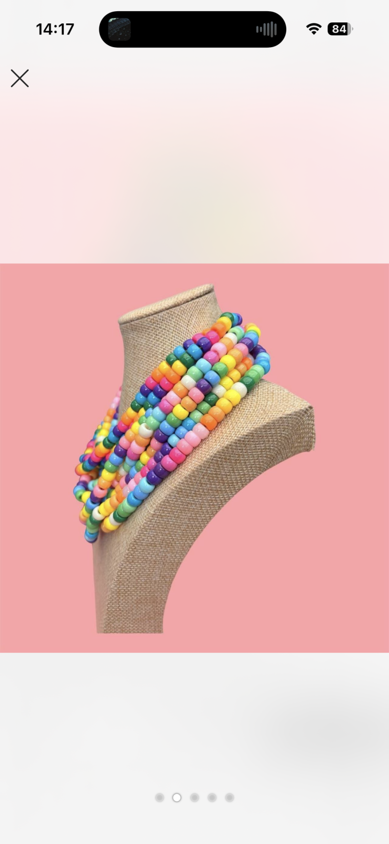 Dopamine maximalist rainbow candy beaded multi layer necklace