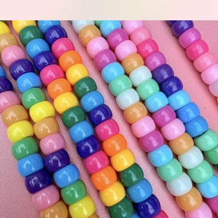 Dopamine maximalist rainbow candy beaded multi layer necklace