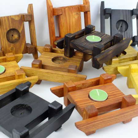 Wooden Single Tealight Candle Holder