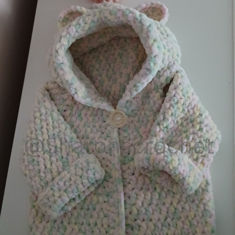 🩷 Handmade Baby Hoodie with Teddy Bear Ears 🩷