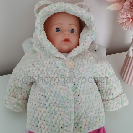 🩷 Handmade Baby Hoodie with Teddy Bear Ears 🩷